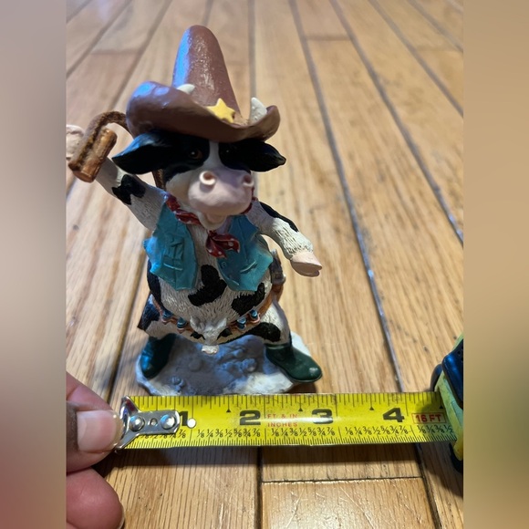 Cowboy Cow Figurine with Hat and Boots - Picture 4 of 5